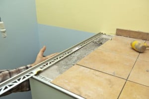 Metal tile edging installation